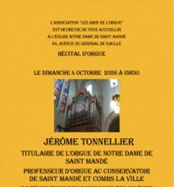 Récital d'orgue de Jérôme Tonnellier