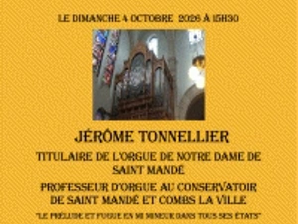 Récital d'orgue de Jérôme Tonnellier